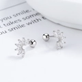 Orecchini a perno in argento sterling 925 con grappolo di pietre marquise brillanti - Argento 925 / Oro Bianco