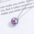 Sterling silver soccer ball necklace with purple and light blue enamel pendant - 925 Silver / Silver Tone (Blue and Purple)