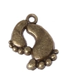 Vintage bronze double footprint charm pendant for DIY bracelets and jewelry making - Footprint