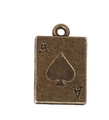 Vintage bronze Ace of Spades pendant with antique finish for DIY jewelry bracelets - Poker Card A