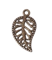 Vintage bronze hollow leaf pendant for DIY jewelry making with intricate filigree patterns - Hollow Leaf