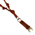 Collana vintage con ciondolo a chiave inglese in lega e cordoncino in pelle marrone retrò - Stile Chiave Inglese Bronzo Retrò