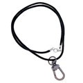 Men's minimalist braided black cord necklace with vintage silver lobster clasp - Black Wax Cord With Retro Silver Clasp (N0118)
