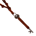 Collana lunga vintage in pelle bovina con ciondolo a chiave antica e tag in metallo - Ciondolo a Chiave (N0106)