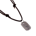 Herren Vintage Lederkette mit Elchanhänger aus Altsilber auf weißem Hintergrund - Retro Elch Legierung Anhänger Halskette (N0133)