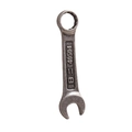 Vintage silver wrench pendant with rustic finish and embossed numbering detail - Antique Silver