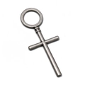 Vintage bronze and silver alloy cross pendant necklace for DIY jewelry making and crafts - Antique Silver