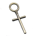 Vintage bronze alloy cross pendant with closed ring for DIY necklace making - Bronze