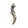 Vintage bronze alloy dagger pendant with textured handle and silver stainless steel hook - Scythe Design (Accessory A)