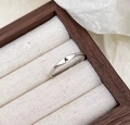 Minimalist 925 sterling silver ring with engraved letter A in an oval flat top design - Adjustable Open / Letter A