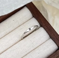 Minimalist S925 sterling silver ring featuring a black engraved letter D on the band - Adjustable Open / Letter D