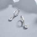 925 sterling silver hoop earrings with pear-cut cubic zirconia in teardrop style - 925 Silver / White Gold