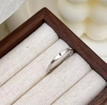 Minimalist 925 sterling silver letter F ring with a high-polish finish and simple band - Adjustable Open / Letter F