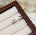 Minimalist 925 sterling silver ring with black engraved letter J on a thin band - Adjustable Open / Letter J