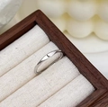 Minimalist 925 sterling silver ring with letter L engraving on a smooth round surface - Adjustable Open / L