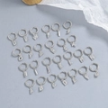 925 Sterling silver hoop earrings with letter charms and pave cubic zirconia stones - 925 Silver / Silver-A