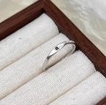 Minimalist 925 sterling silver ring featuring a sleek black engraved letter R detail - Adjustable Open / Letter R