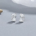 Orecchini a gatto in argento 925 con zirconi cubici a forma di goccia e ovale - Argento 925 / Argento