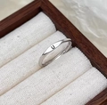 Minimalist S925 sterling silver ring featuring an engraved letter U on a flat surface - Adjustable Open / Letter U