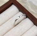 Minimalist 925 sterling silver letter V ring with a vintage shield design for women - Adjustable Open / Letter V