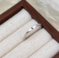 Minimalist 925 sterling silver ring featuring a black engraved letter X in a jewelry box - Adjustable Open / Letter X