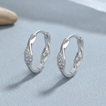 925 Sterling zilveren Mobius oorringen met sprankelende zirkonia kristallen voor - 925 zilver / Witgoud/Paar