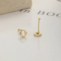 Boucles d'oreilles signe Cancer en argent sterling 925 doré avec fermoirs à boule - Argent 925 (Avec Bouchon en Caoutchouc) / Cancer (A-69-16)