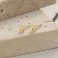 Paire de boucles d'oreilles signe zodiaque Taureau en argent 925 doré avec fermoir - Argent 925 (Avec Bouchon en Caoutchouc) / Taureau (A-69-16)