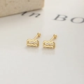 Puces d'oreilles constellation Verseau en argent 925 minimaliste avec finition dorée - Argent 925 (Avec Bouchon en Caoutchouc) / Verseau (A-69-16)