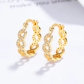 Orecchini a infinito in argento S925 dorato con brillanti zirconi cubici incastonati - Argento 925 / Oro
