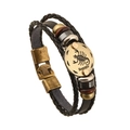 Bracciale Scorpione in pelle fatto a mano con intreccio multistrato e ciondolo in metallo - Scorpione
