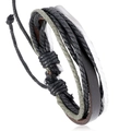 Retro mehrlagiges geflochtenes Lederarmband für Damen mit verstellbarem Hanfseil-Design - Retro-Webstil