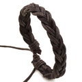 Minimalist handmade braided dark brown multi-layer leather bracelet for men and women - Brown