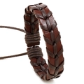 Vintage geflochtenes braunes Lederarmband für Herren mit verstellbarem Verschluss - Braun