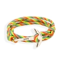 Multi-color braided nautical bracelet with silver anchor charm featuring HOPE engraving - Colorful