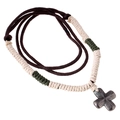 Collana in corda intrecciata vintage con pendente a croce in lega anticata da uomo - Stile Croce Bronzo Antico Vintage