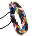 Multicolor braided paracord bracelet with adjustable closure for casual outdoor wear - Colorful Woven Style