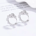 925 Sterling Silver Dragon Head Hoop Earrings with detailed scales in Chinese style - 925 Silver / White Gold/Pair