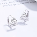 Elegantes pendientes de aro en plata de ley 925 con diseño de nudo celta Triquetra plateado - Plata 925 / Oro Blanco/Par