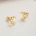 Pendientes croissant de plata 925 bañados en oro con cierre de seguridad de tornillo fino - Plata 925 / Dorado