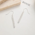 925 silver drop earrings with long phoenix tail mesh tassels and minimalist hooks - Hook Style / Silver