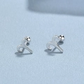 925 sterling silver Aries zodiac stud earrings with secure screw back design - Aries