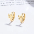 Elegant 925 sterling silver bow hoop earrings with gold plating and engraved S925 hallmark - 925 Silver / Gold