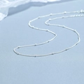 Collana minimalista in argento sterling 925 con catena a sfere satellite argento - Argento 925 / Argento