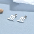 Minimalist 925 sterling silver Scorpio zodiac stud earrings with secure screw ball backs - Scorpio