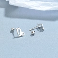 Capricorn 925 sterling silver zodiac stud earrings with secure screw back closure - Capricorn