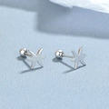 S925 sterling silver zodiac screw back stud earring with silver ball closure - Pisces