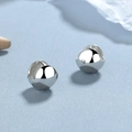 Pendientes de bola en plata de ley S925 con acabado de espejo metálico muy pulido - Plata 925 / Oro Blanco