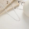 Polished 925 sterling silver interlocking curb chain necklace in sleek metallic finish - 45cm / Silver