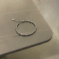 Hip hop style silver bamboo link bracelet with adjustable lobster clasp closure - Bamboo Joint Style (S629-A) / Silver